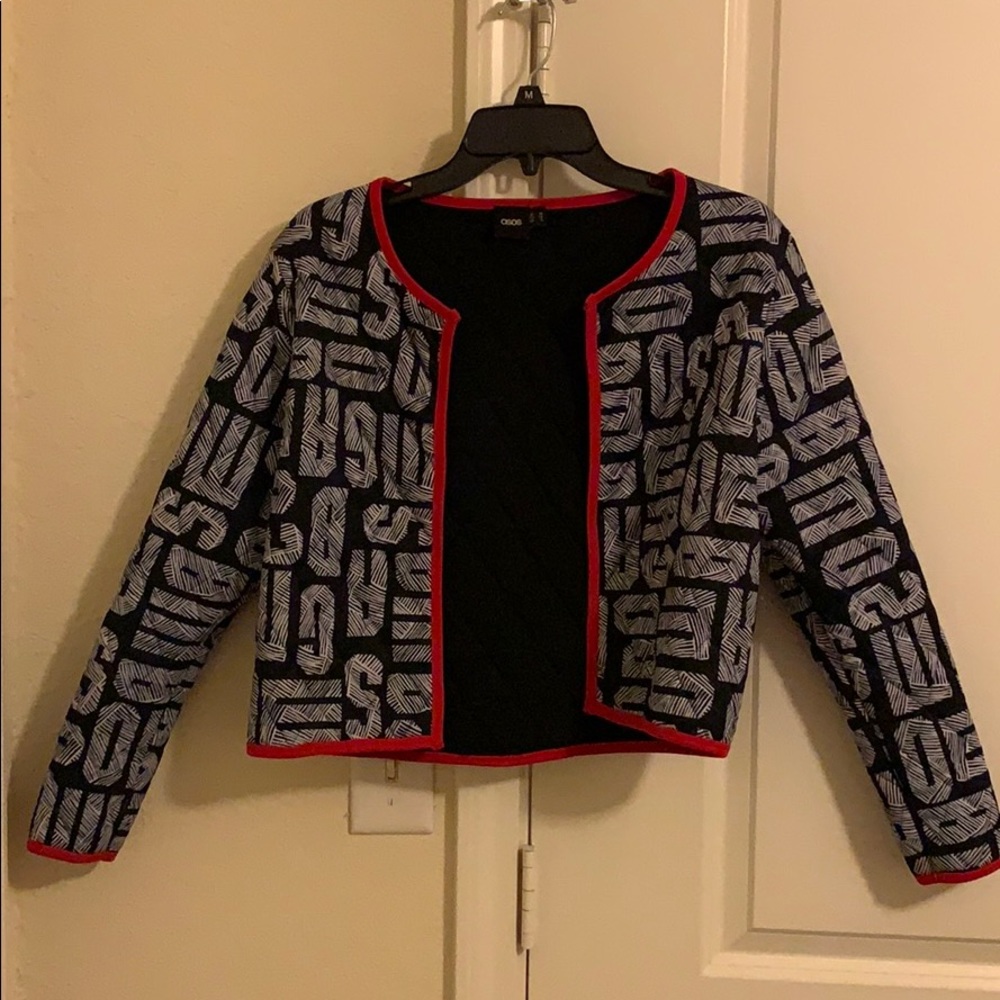 Letter covered ASOS jacket
